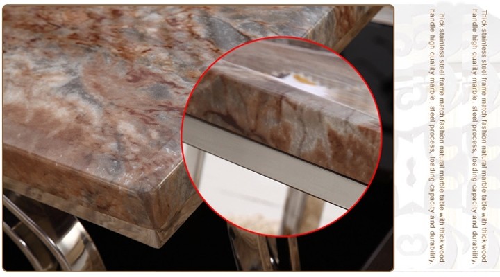 CRJ-S803型号茶几的不锈钢与大理石材质说明